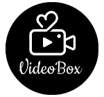 VideoBox logo black and white