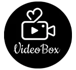 VideoBox logo black and white